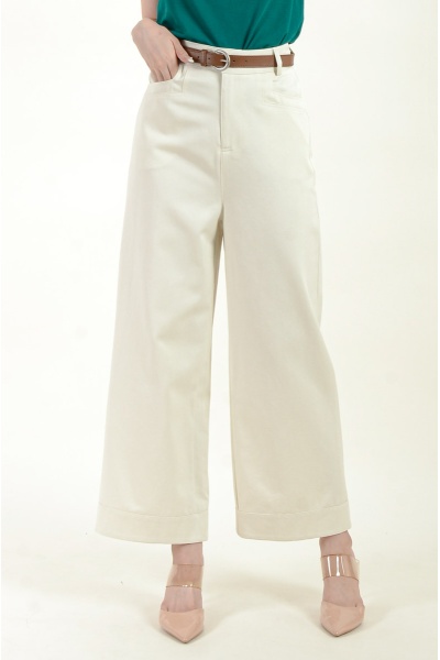 Monica Straight Leg Pants - Beige