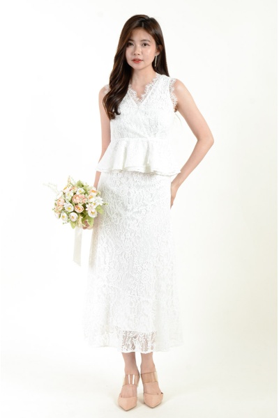 Alisson Lace Peplum Two Piece Set