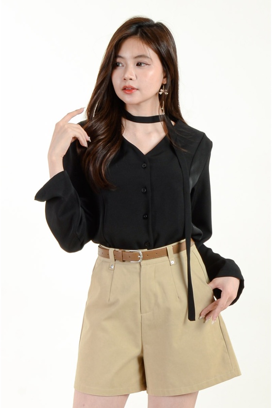 Jream Blazer with Sash - Black