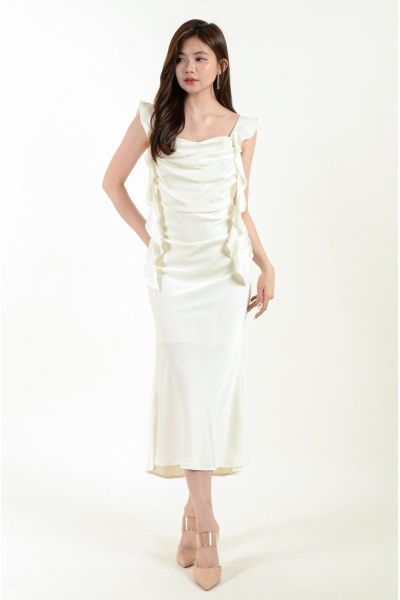 Milena Frill Midi Dress - Pearl