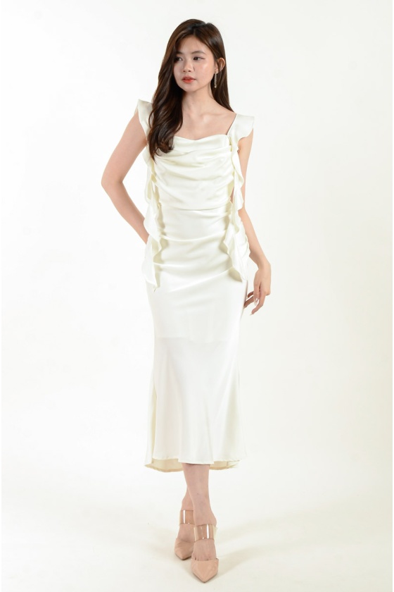 Milena Frill Midi Dress - Pearl