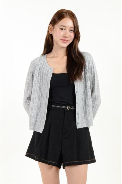 [BackOrder ETA 15 Oct] Carly Cable Knitted Top - Grey