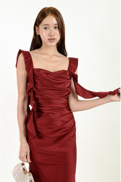 Milena Frill Midi Dress - Wine