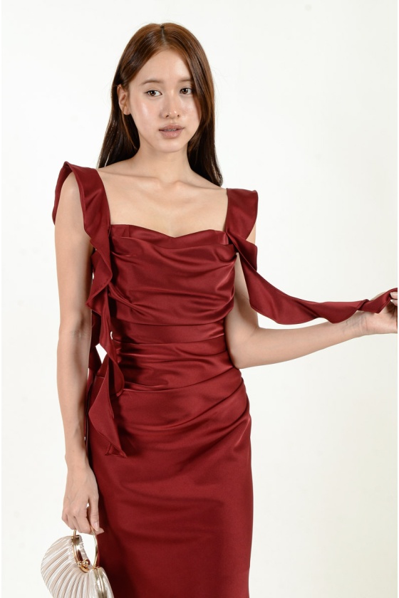 Milena Frill Midi Dress - Wine