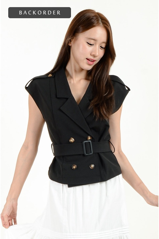 [BackOrder ETA 30 Aug] Aspen Button Vest - Black