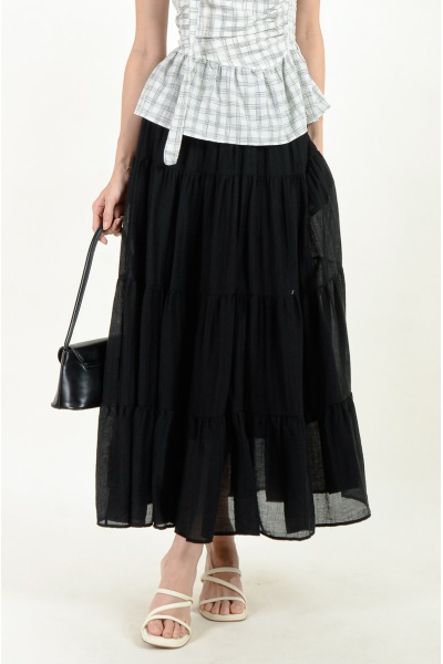 Karen Layered Skirt - Black