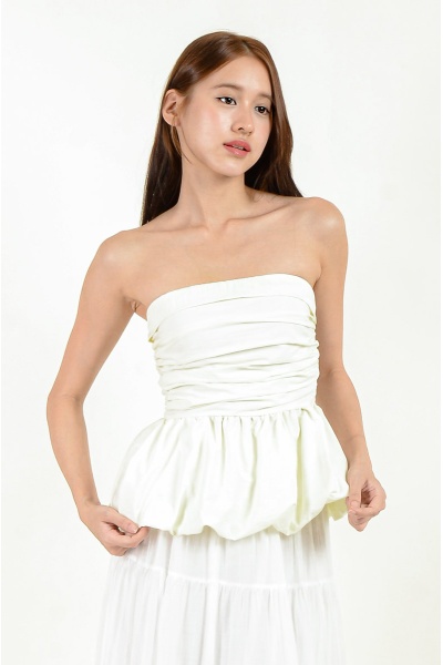 Abigayle Tube Bubble Top - Beige