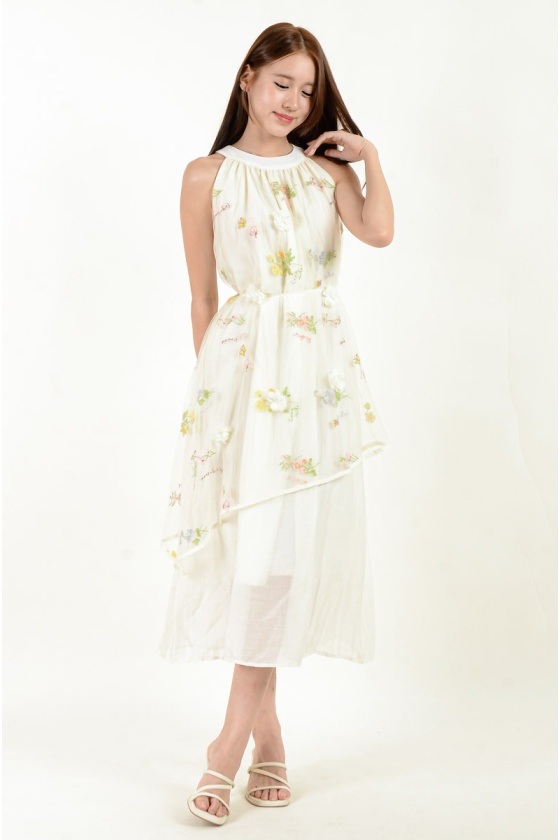 Dylan Embroidery Halter Dress