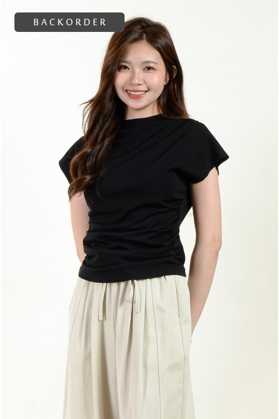 [BackOrder ETA 15 Oct] Ashlynn Toga T-Shirt - Black