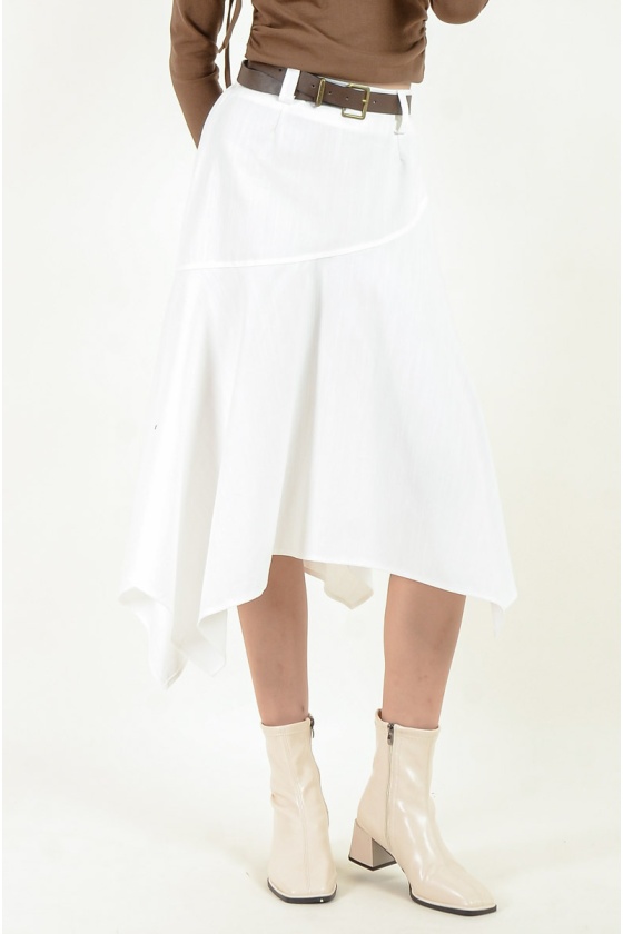 Breanna Asymmetrical Skirt with Belt