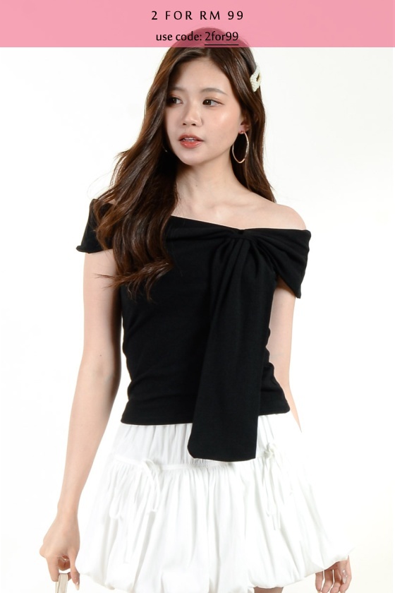Mercy Off Shoulder Top - Black