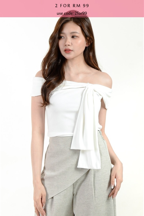Mercy Off Shoulder Top - White