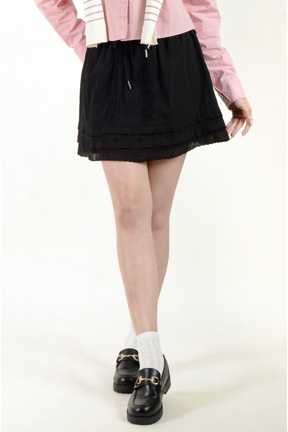 Mariam Ruffle Skort - Black