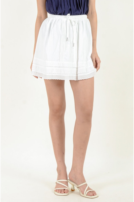 Mariam Ruffle Skort - White
