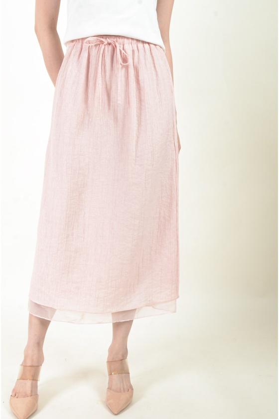 Paulina Layered Maxi Skirt - Pink