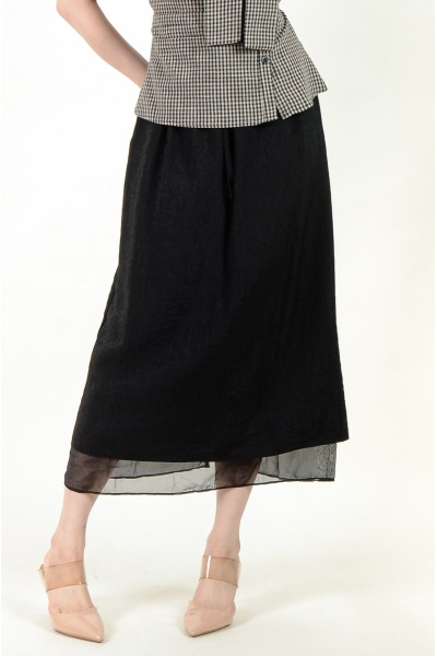 Paulina Layered Maxi Skirt - Black