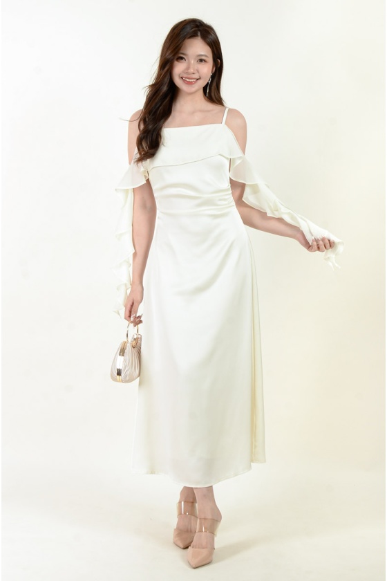 Emmy Frill Dress - Pearl