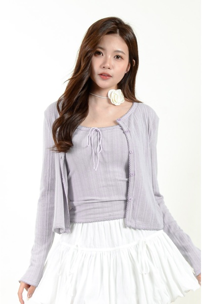 Leia Two Pieces Knitted Cardigan