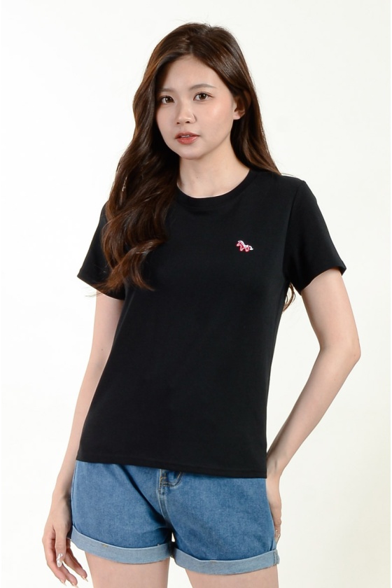 Jaden Horse Printed Tee - Black