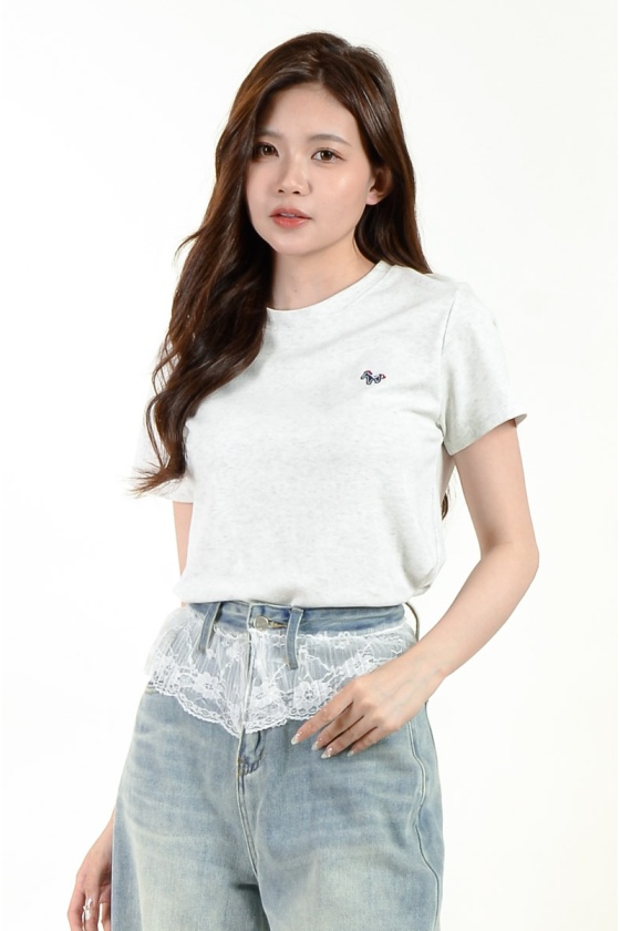 Jaden Horse Printed Tee - Light Grey