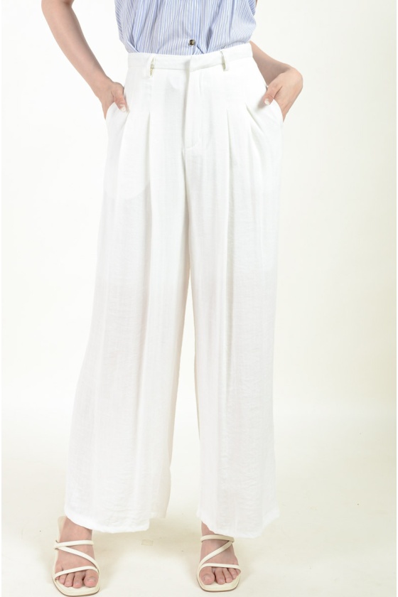 Salma Straight Leg Pants - White