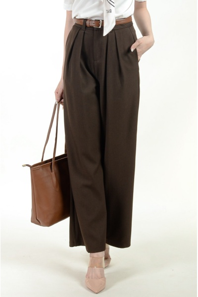 Makaila Belted Pants - Brown