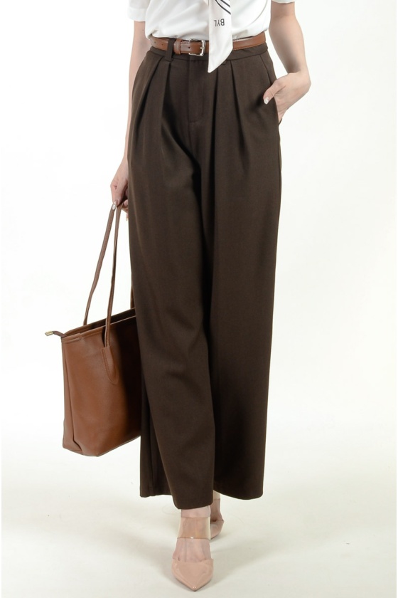 Makaila Belted Pants - Brown