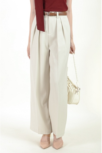 Makaila Belted Pants - Cream