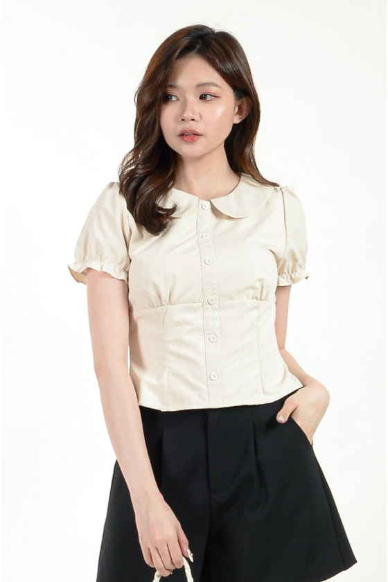 Maritza Babydoll Top - Cream