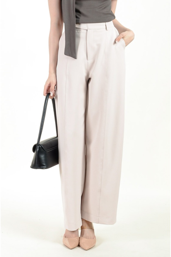 Macey Barrel Pants - Cream