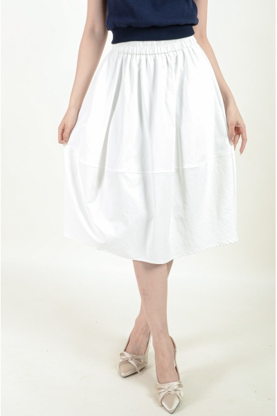 Alejandra Bubble Midi Skirt - White
