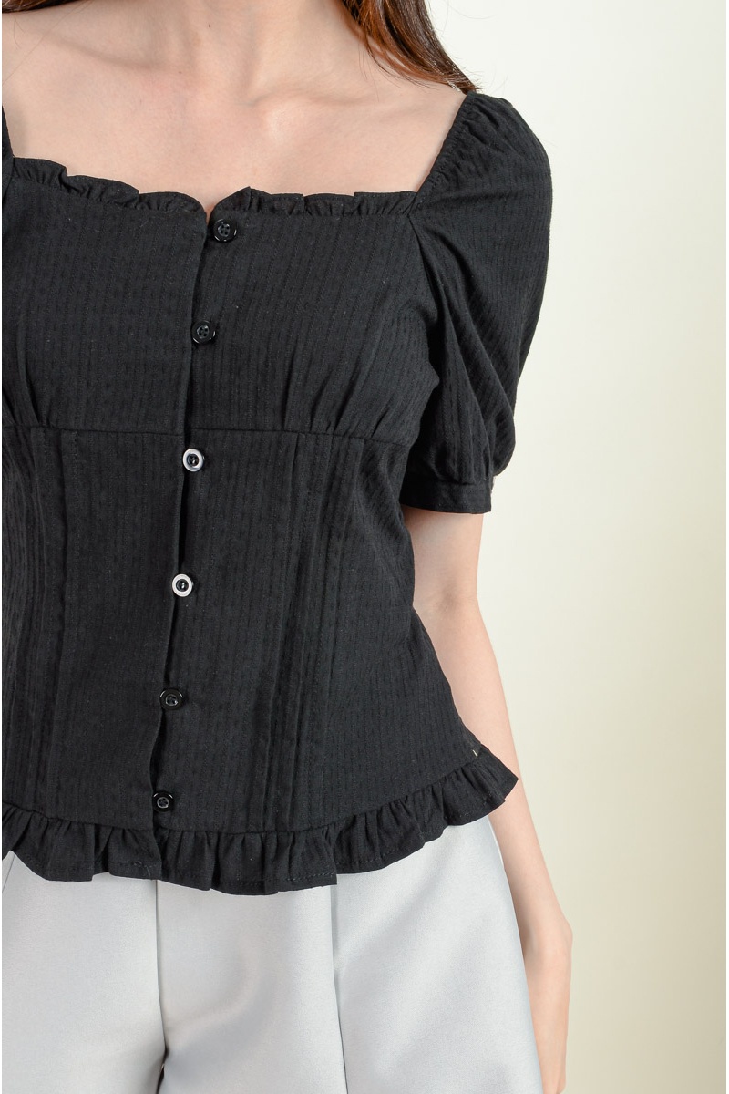 Julianne Square Neck Ruffle Top