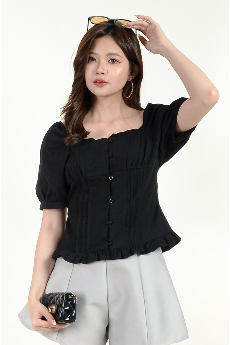 Julianne Square Neck Ruffle Top