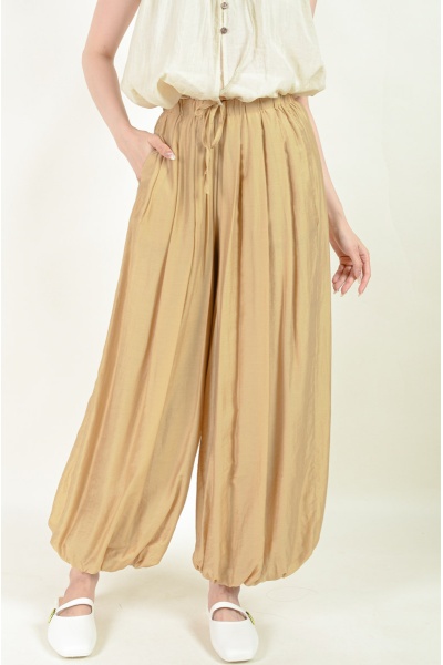 Jewel Bubble Long Pants - Caramel